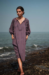 Baloon Sleeve Midi Dress